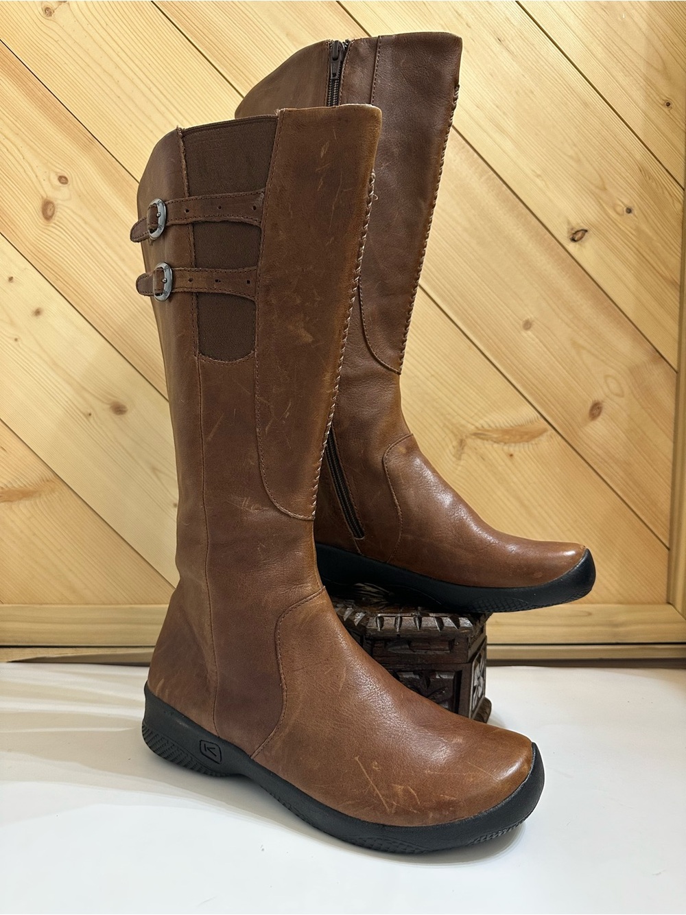 Keen Bern Baby Women’s Sz 9.5 Brown Leather Waterproof Riding Boots 1005482